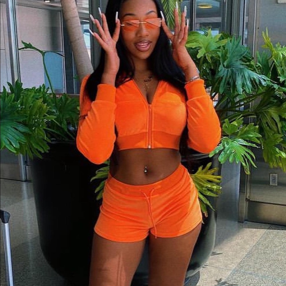 Fine Girl Tracksuit in Orange (short)